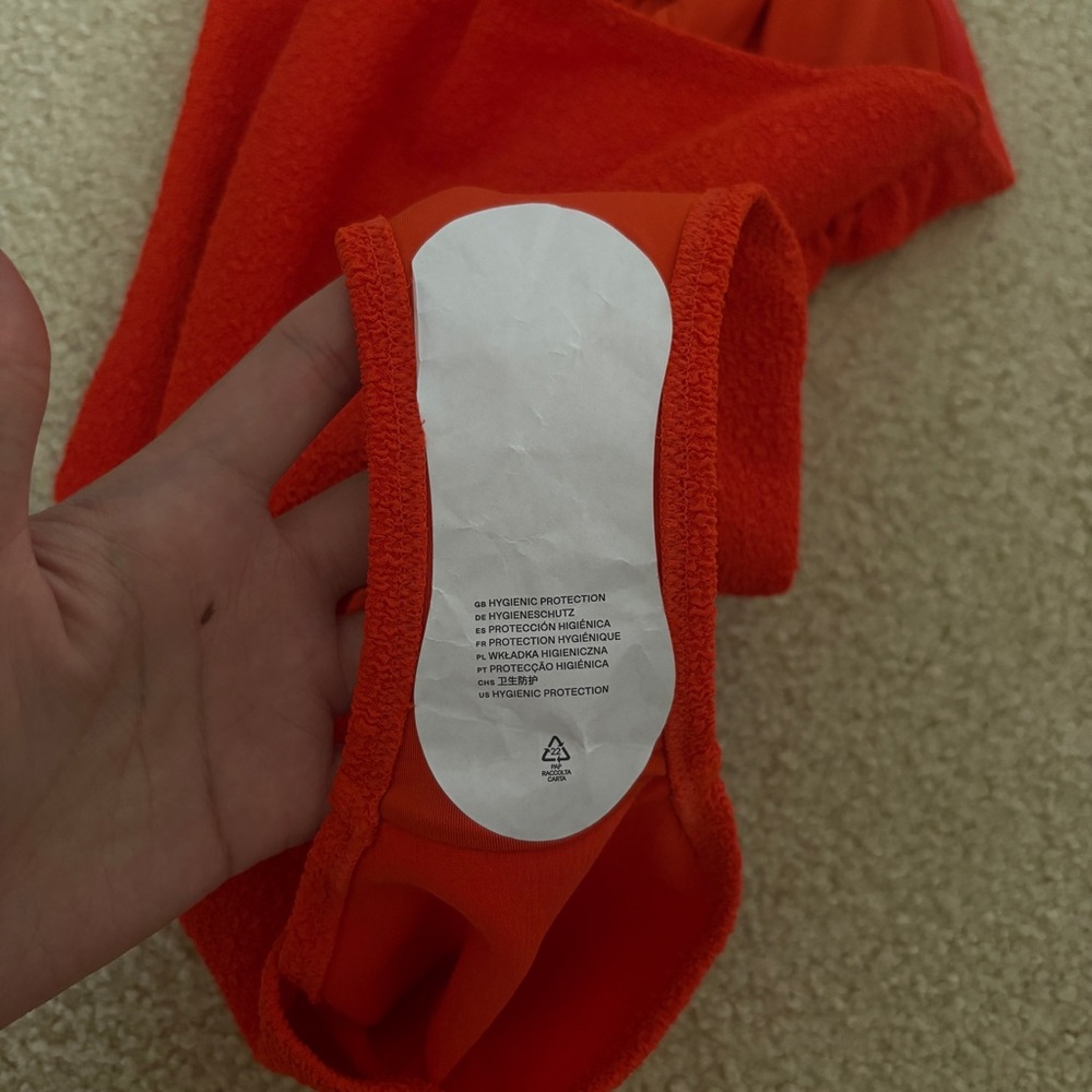 Arket Orange One Piece Strapless Swimsuit - Picture 4 of 5